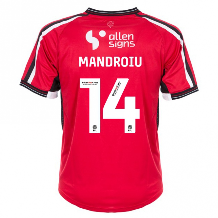 Men Football Daniel Mandroiu #14 Red Home Jersey 2023/24 T-Shirt