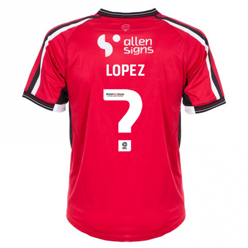 Men Football Jersey Lopez #0 Red Home Jersey 2023/24 T-Shirt