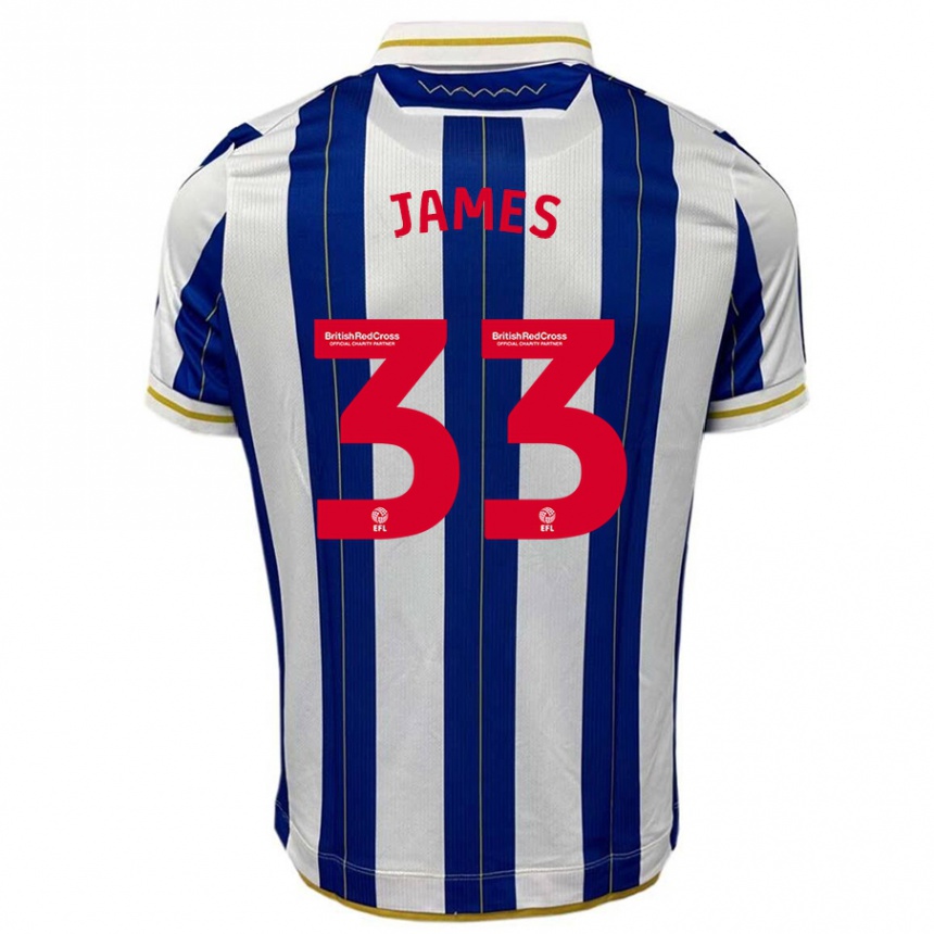 Men Football Reece James #33 Blue White Home Jersey 2023/24 T-Shirt