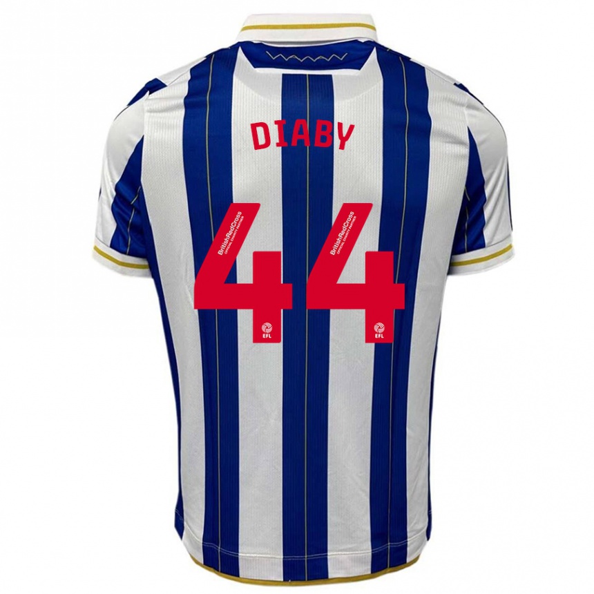 Men Football Momo Diaby #44 Blue White Home Jersey 2023/24 T-Shirt