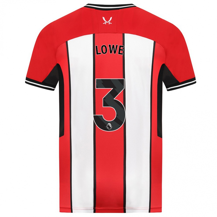 Men Football Max Lowe #3 Red Home Jersey 2023/24 T-Shirt