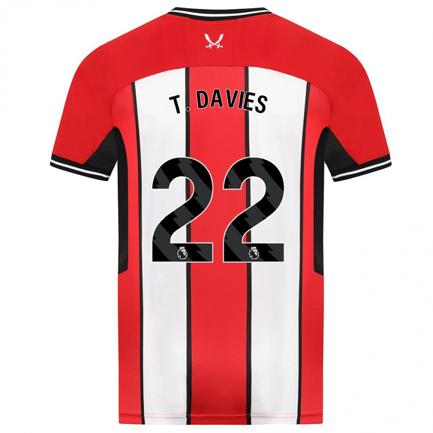 Men Football Tom Davies #22 Red Home Jersey 2023/24 T-Shirt