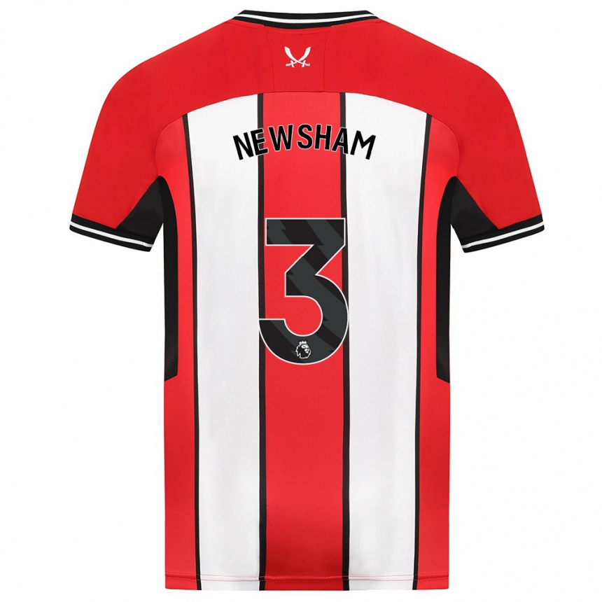 Men Football Charlotte Newsham #3 Red Home Jersey 2023/24 T-Shirt