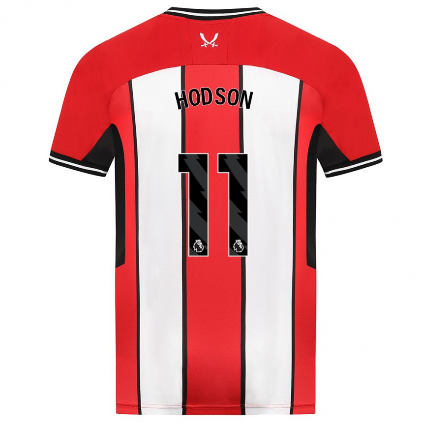 Men Football Ashley Hodson #11 Red Home Jersey 2023/24 T-Shirt