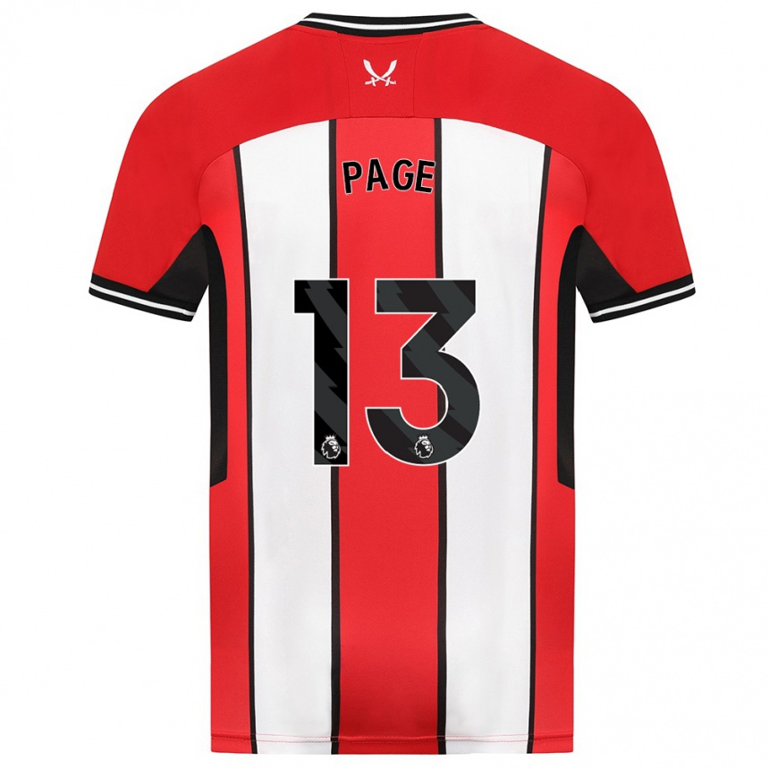 Men Football Olivia Jane Page #13 Red Home Jersey 2023/24 T-Shirt