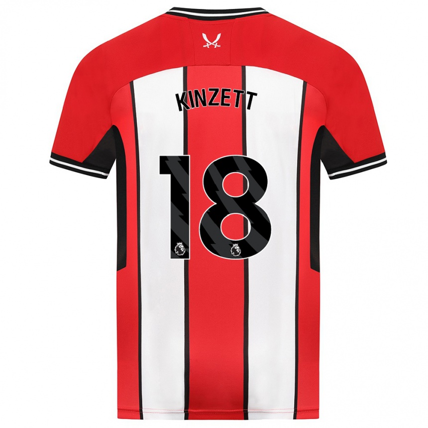 Men Football Ella Kinzett #18 Red Home Jersey 2023/24 T-Shirt