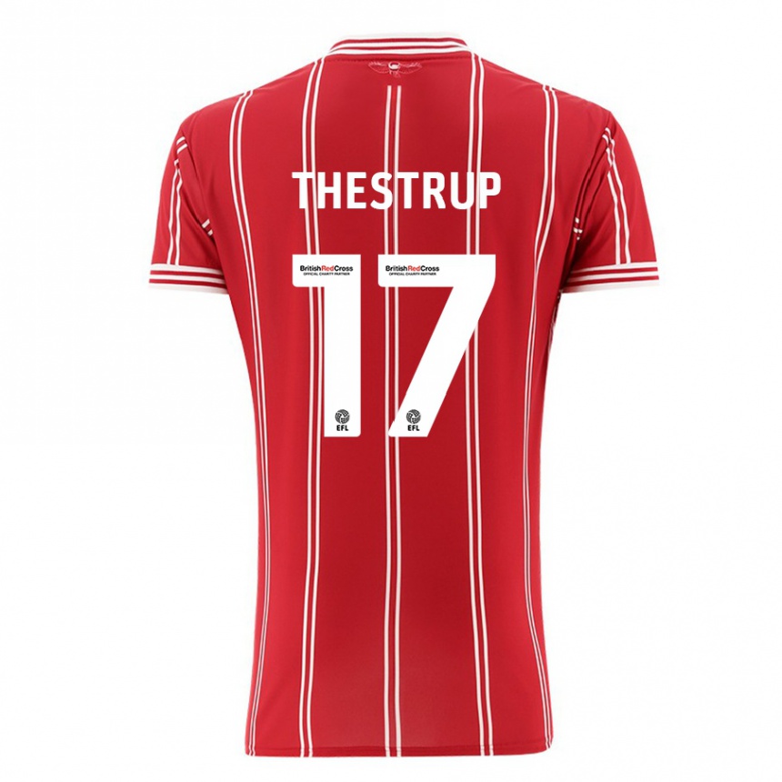 Men Football Amalie Thestrup #17 Red Home Jersey 2023/24 T-Shirt