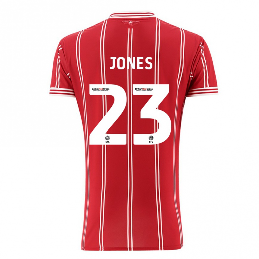 Men Football Carrie Jones #23 Red Home Jersey 2023/24 T-Shirt