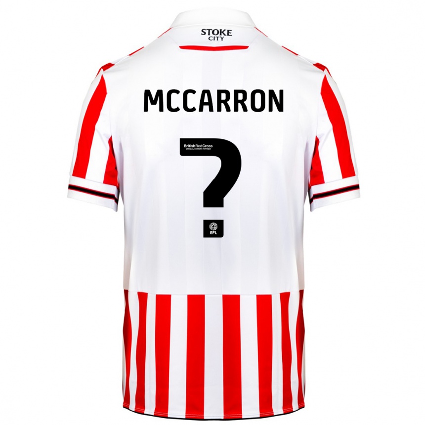 Men Football Liam Mccarron #0 Red White Home Jersey 2023/24 T-Shirt