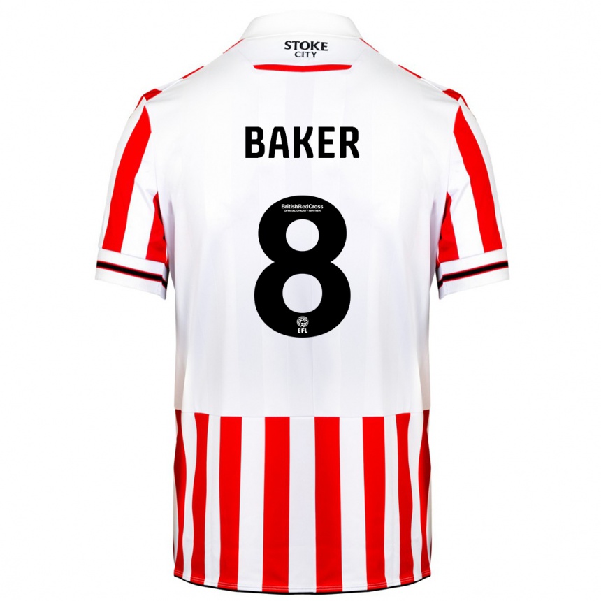 Men Football Lewis Baker #8 Red White Home Jersey 2023/24 T-Shirt