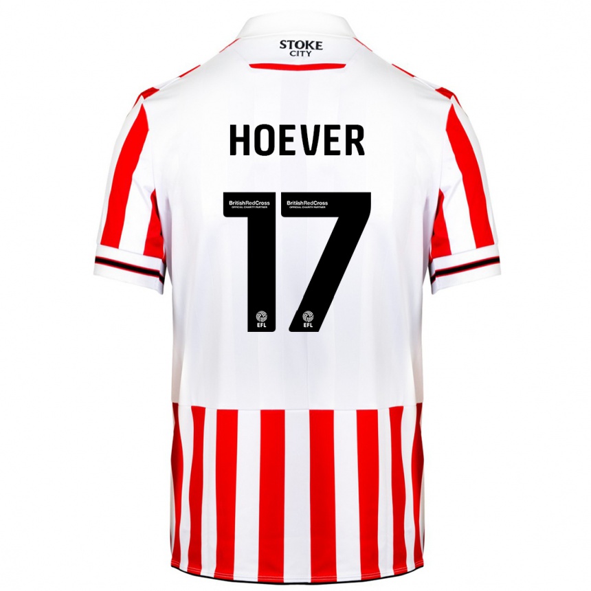 Men Football Ki-Jana Hoever #17 Red White Home Jersey 2023/24 T-Shirt