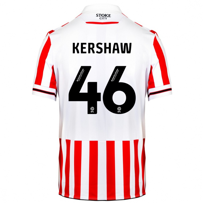 Men Football Ben Kershaw #46 Red White Home Jersey 2023/24 T-Shirt