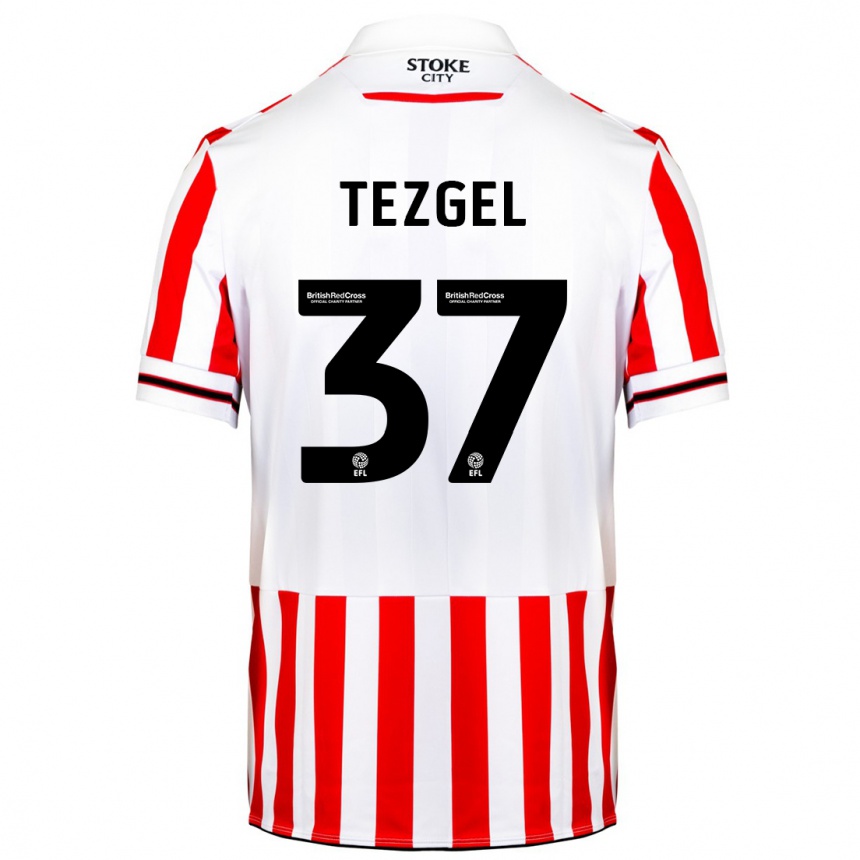 Men Football Emre Tezgel #37 Red White Home Jersey 2023/24 T-Shirt