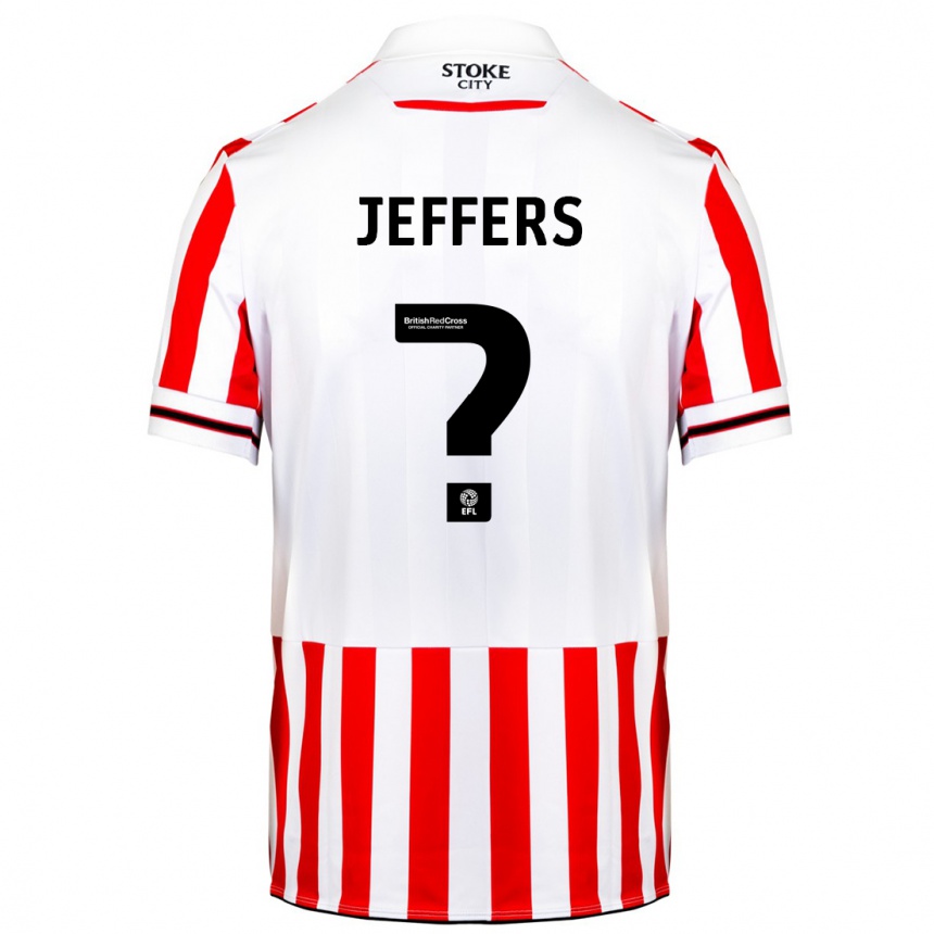 Men Football Keke Jeffers #0 Red White Home Jersey 2023/24 T-Shirt
