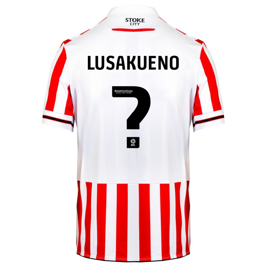 Men Football Matty Lusakueno #0 Red White Home Jersey 2023/24 T-Shirt