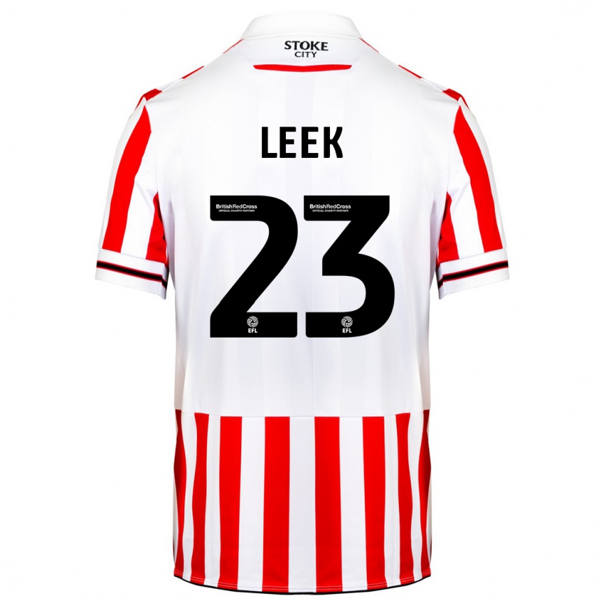 Men Football Ellie Leek #23 Red White Home Jersey 2023/24 T-Shirt