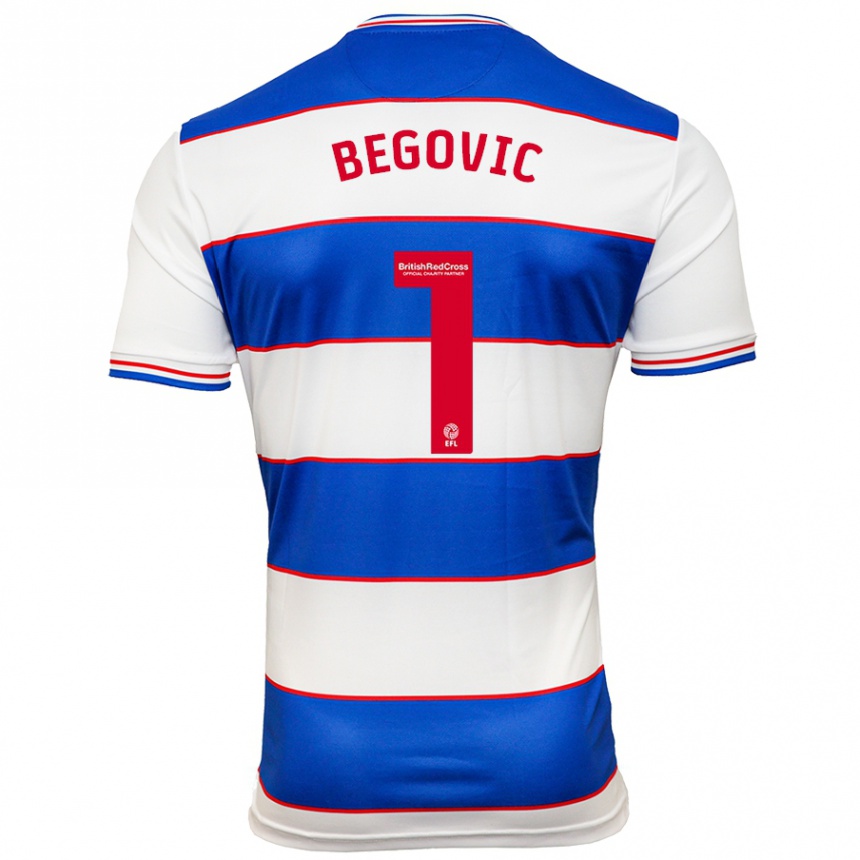 Men Football Asmir Begovic #1 White Blue Home Jersey 2023/24 T-Shirt