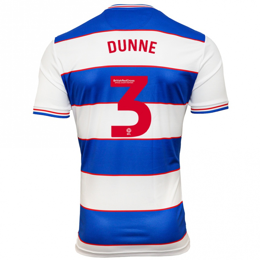 Men Football Jimmy Dunne #3 White Blue Home Jersey 2023/24 T-Shirt