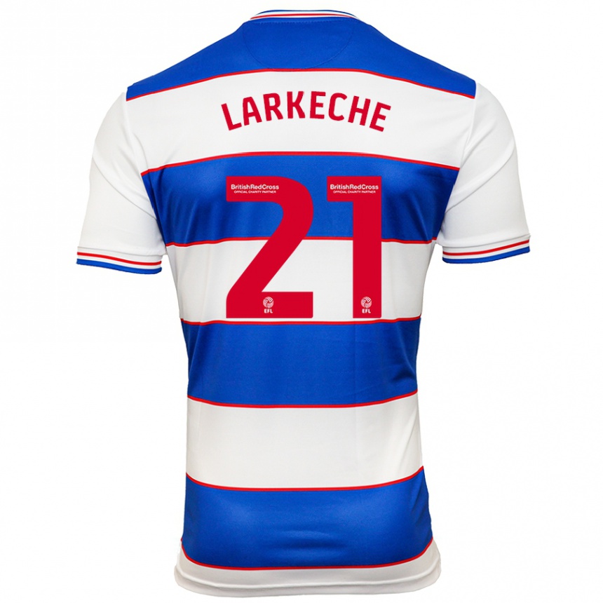 Men Football Ziyad Larkeche #21 White Blue Home Jersey 2023/24 T-Shirt