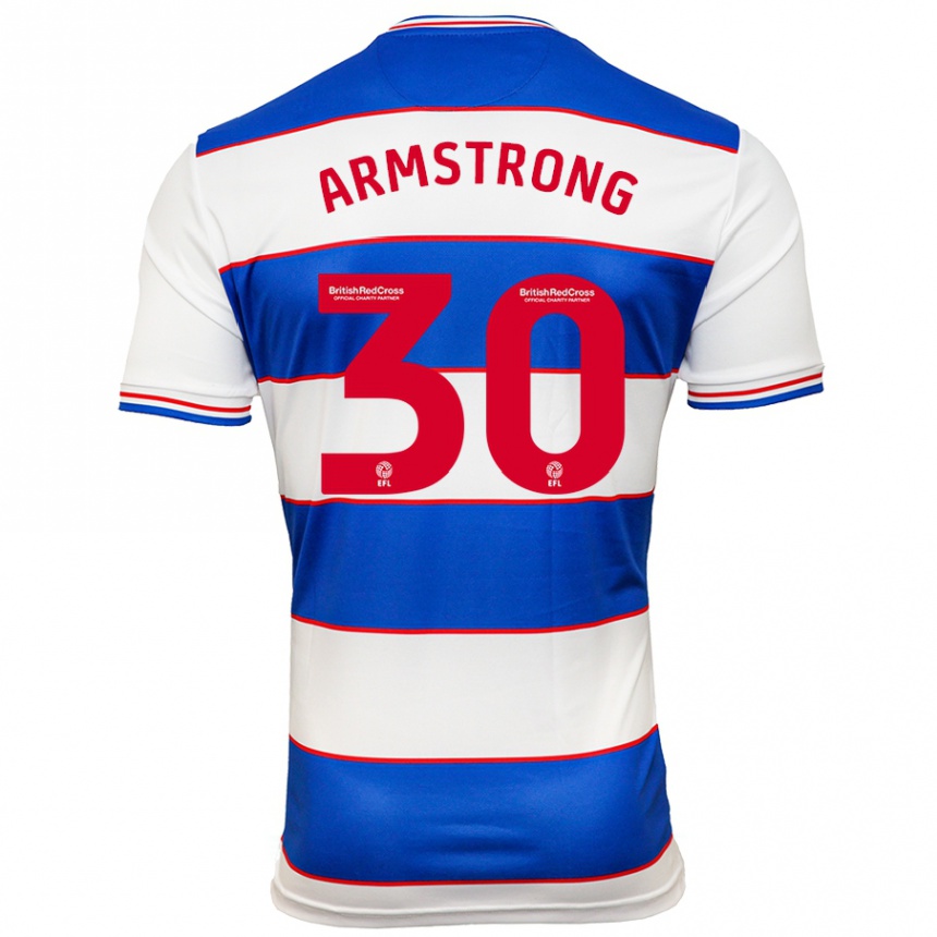 Men Football Sinclair Armstrong #30 White Blue Home Jersey 2023/24 T-Shirt