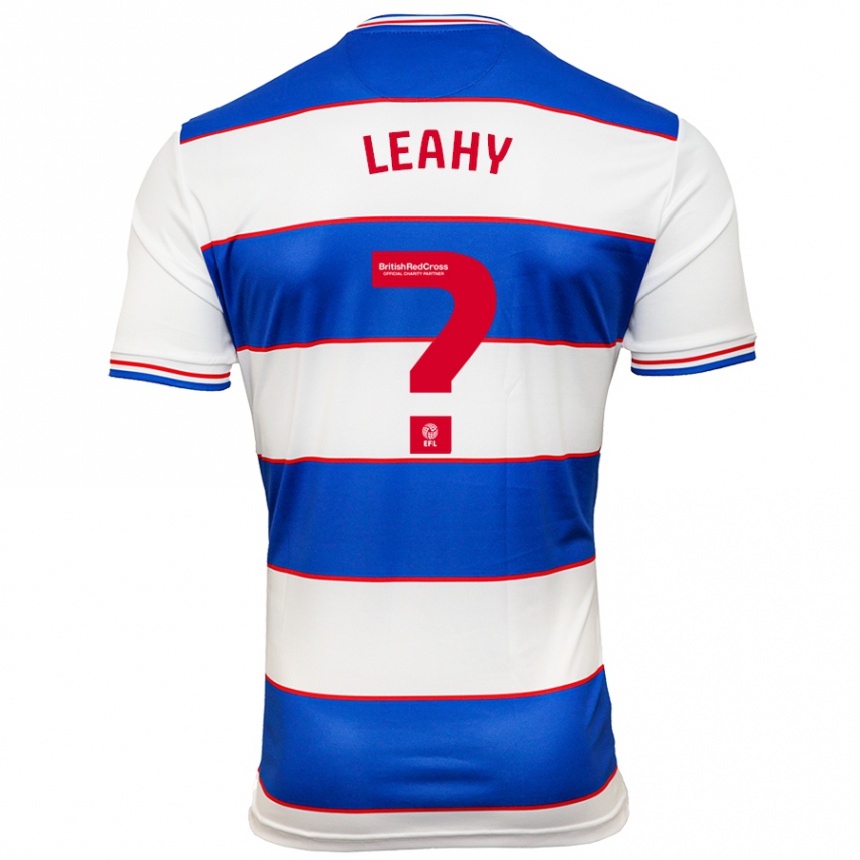 Men Football Jake Leahy #0 White Blue Home Jersey 2023/24 T-Shirt