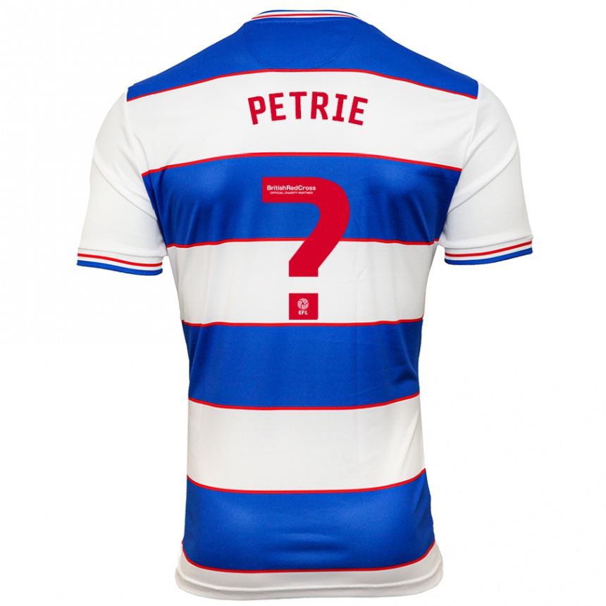 Men Football Kieran Petrie #0 White Blue Home Jersey 2023/24 T-Shirt