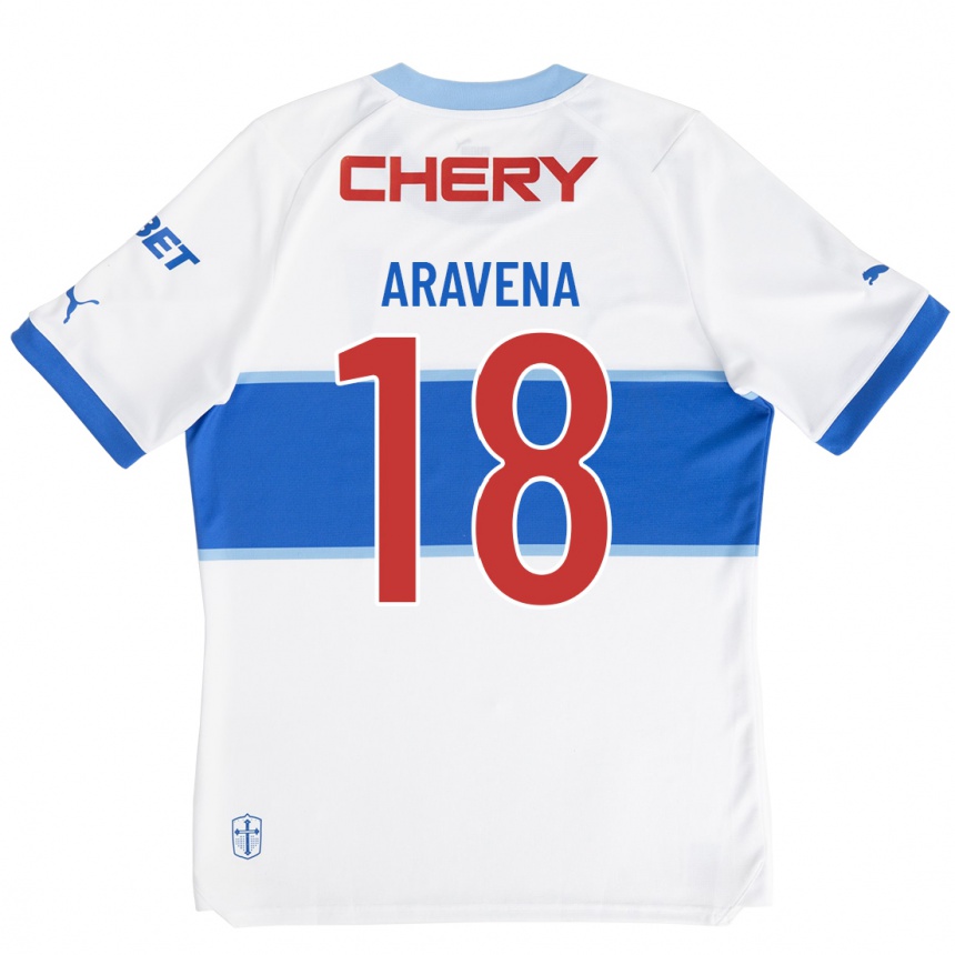 Men Football Alexander Aravena #18 White Home Jersey 2023/24 T-Shirt