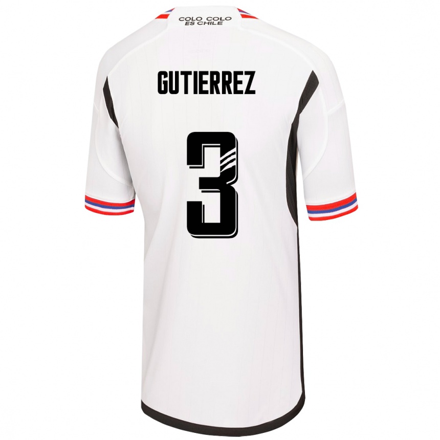 Men Football Daniel Gutiérrez #3 White Home Jersey 2023/24 T-Shirt