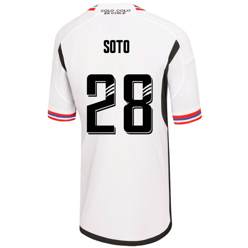 Men Football Lucas Soto #28 White Home Jersey 2023/24 T-Shirt