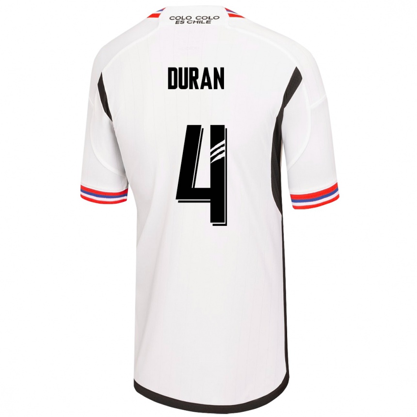 Men Football Elisa Durán #4 White Home Jersey 2023/24 T-Shirt