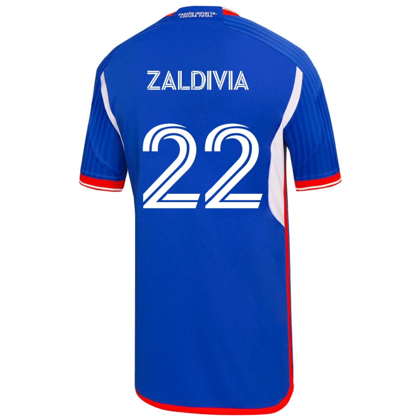 Men Football Matías Zaldivia #22 Blue Home Jersey 2023/24 T-Shirt