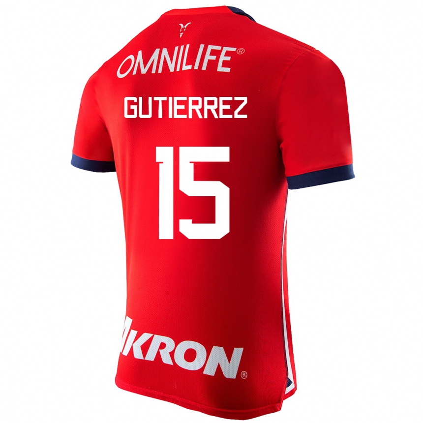 Men Football Erick Gutierrez #15 Red Home Jersey 2023/24 T-Shirt