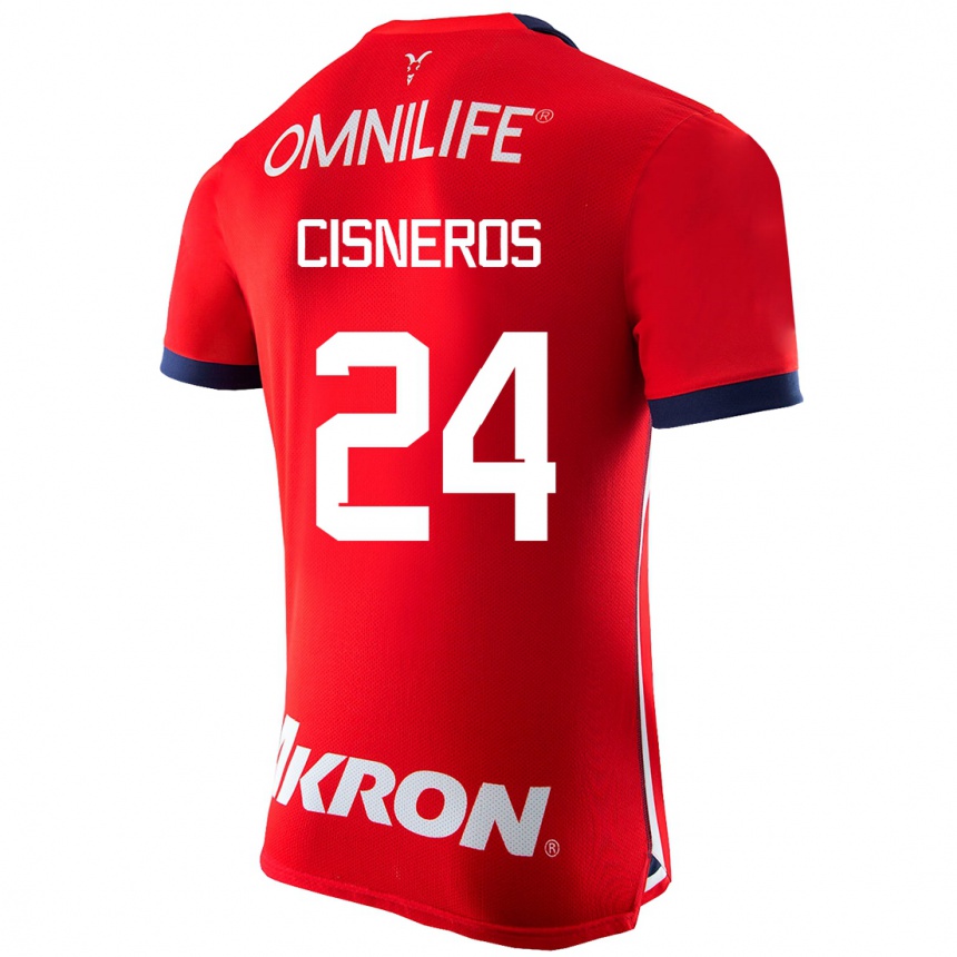 Men Football Carlos Cisneros #24 Red Home Jersey 2023/24 T-Shirt