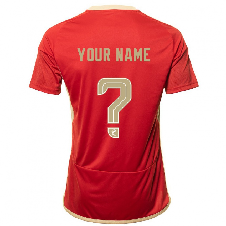 Men Football Your Name #0 Red Home Jersey 2023/24 T-Shirt