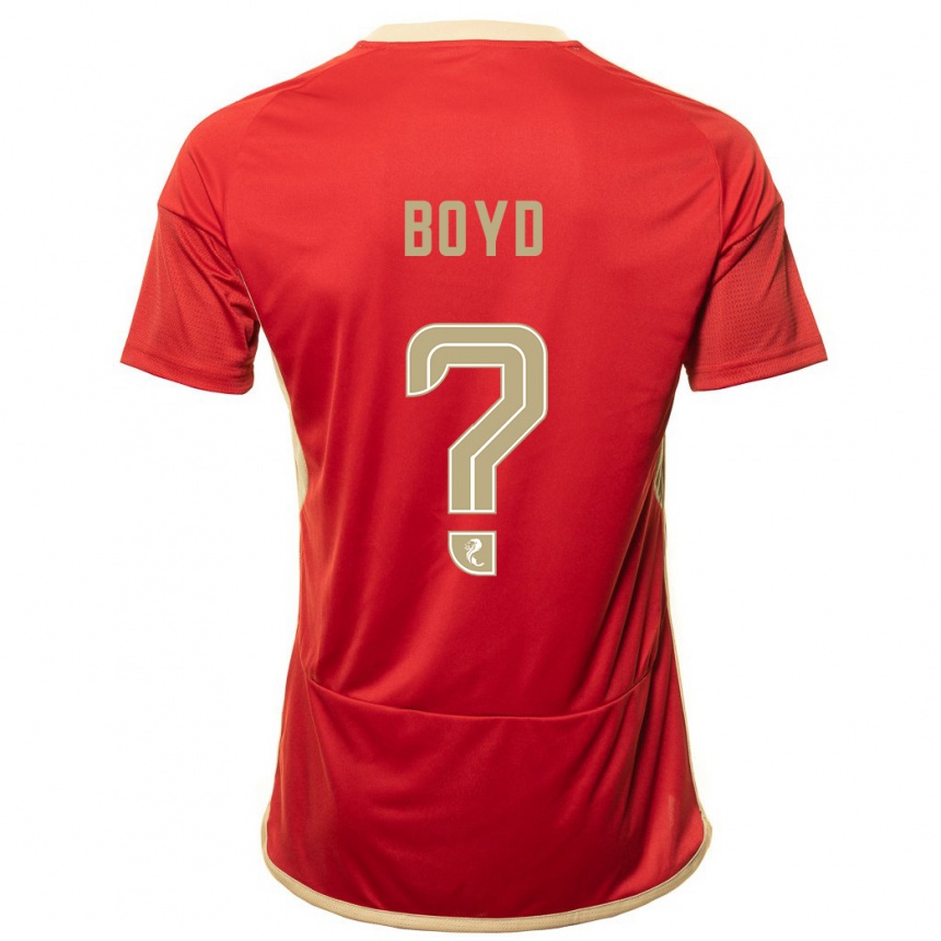 Men Football Fletcher Boyd #0 Red Home Jersey 2023/24 T-Shirt