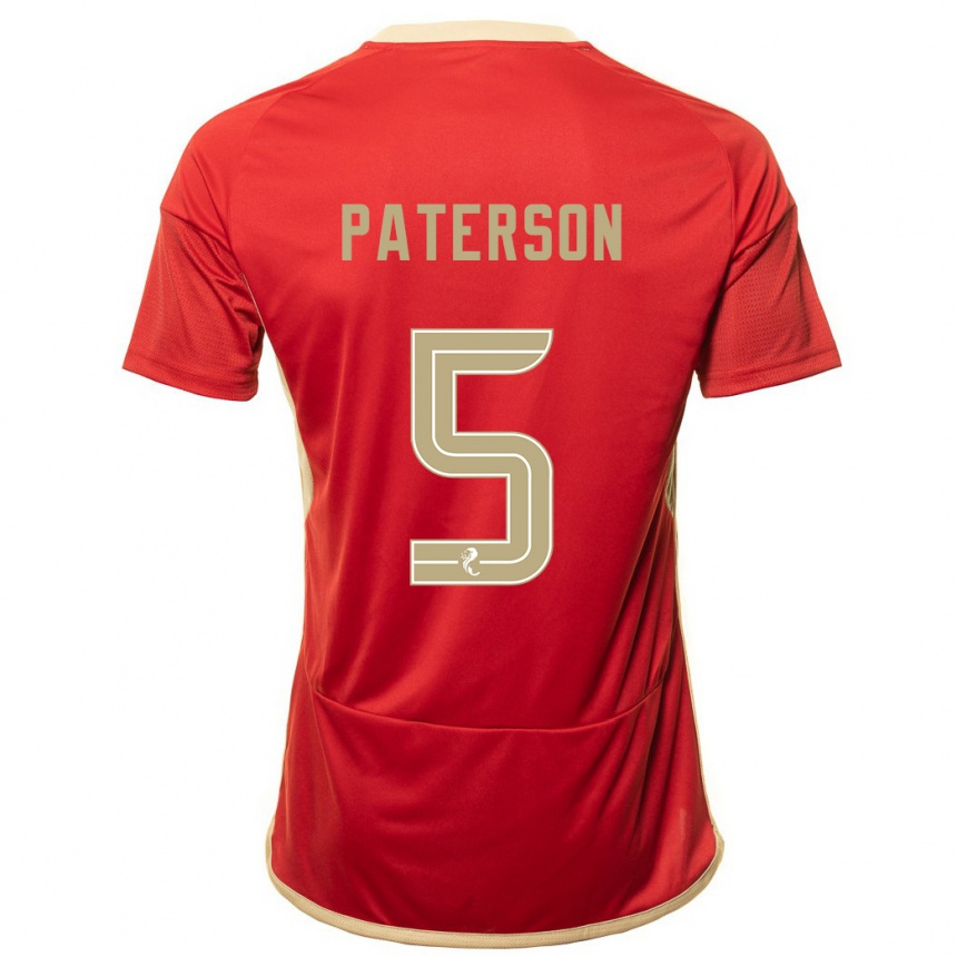 Men Football Donna Paterson #5 Red Home Jersey 2023/24 T-Shirt