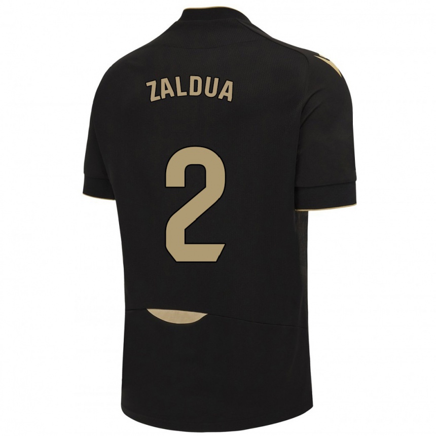 Men Football Joseba Zaldua #2 Black Away Jersey 2023/24 T-Shirt