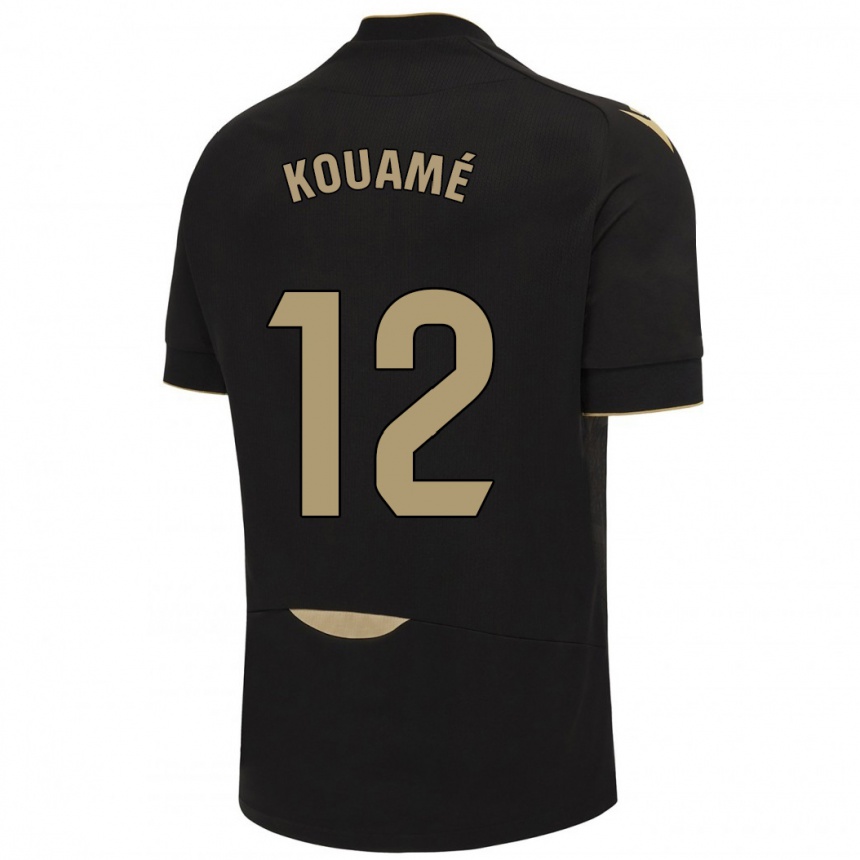 Men Football Rominigue Kouamé #12 Black Away Jersey 2023/24 T-Shirt