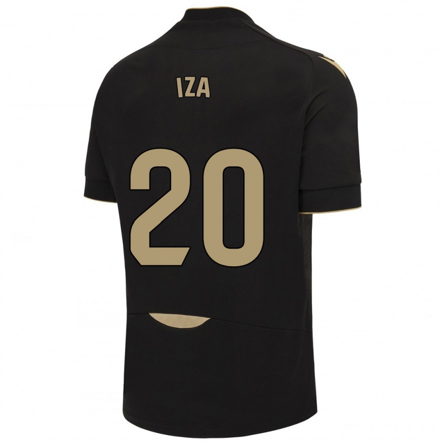 Men Football Iza Carcelén #20 Black Away Jersey 2023/24 T-Shirt