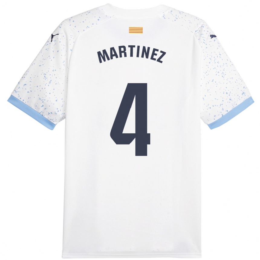 Men Football Arnau Martínez #4 White Away Jersey 2023/24 T-Shirt