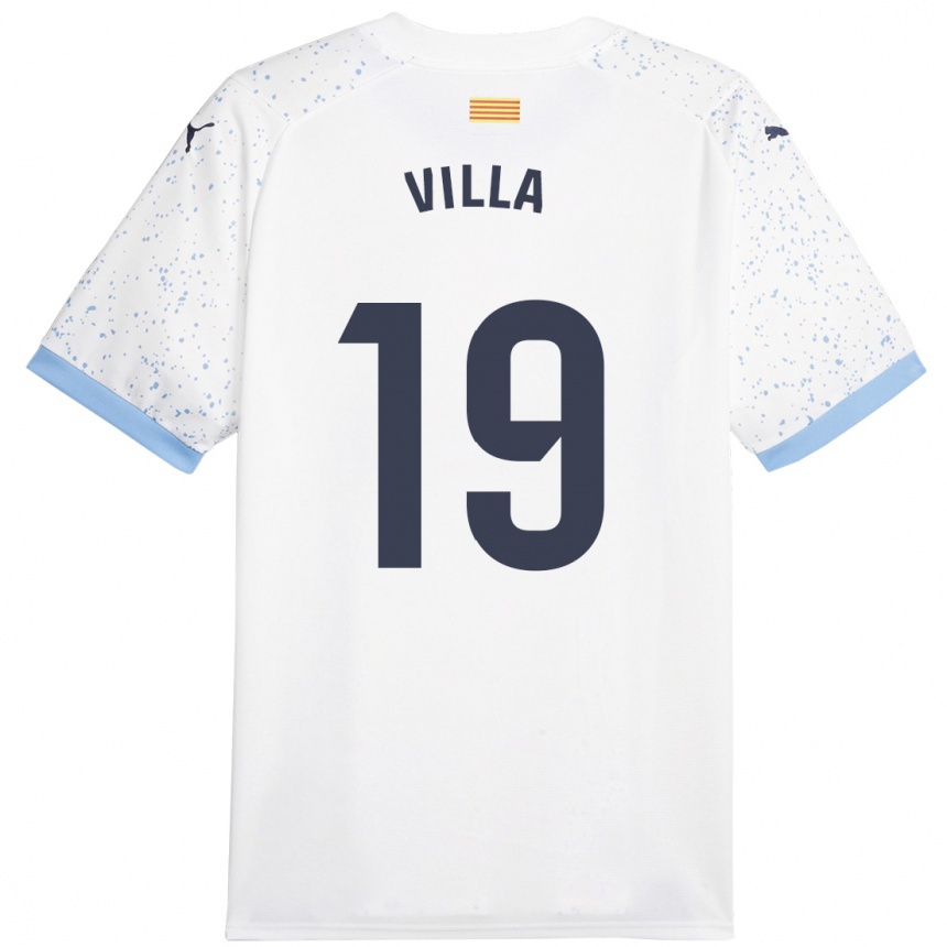 Men Football Toni Villa #19 White Away Jersey 2023/24 T-Shirt