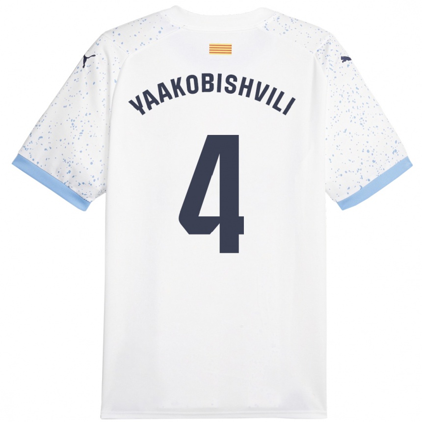 Men Football Antal Yaakobishvili #4 White Away Jersey 2023/24 T-Shirt