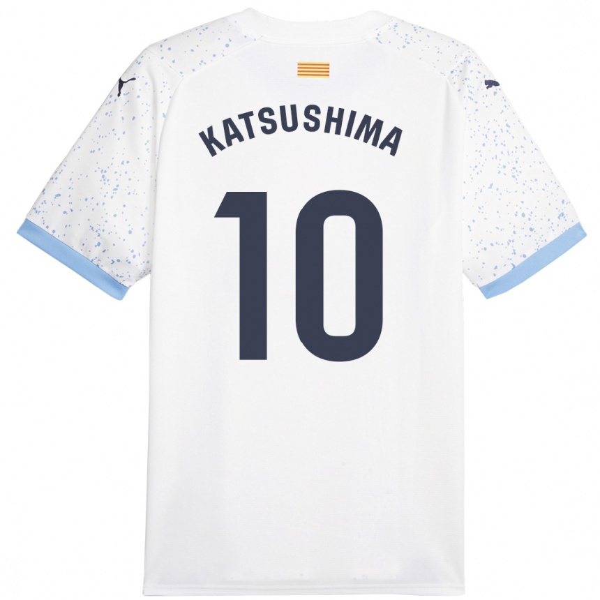 Men Football Shinnosuke Katsushima #10 White Away Jersey 2023/24 T-Shirt