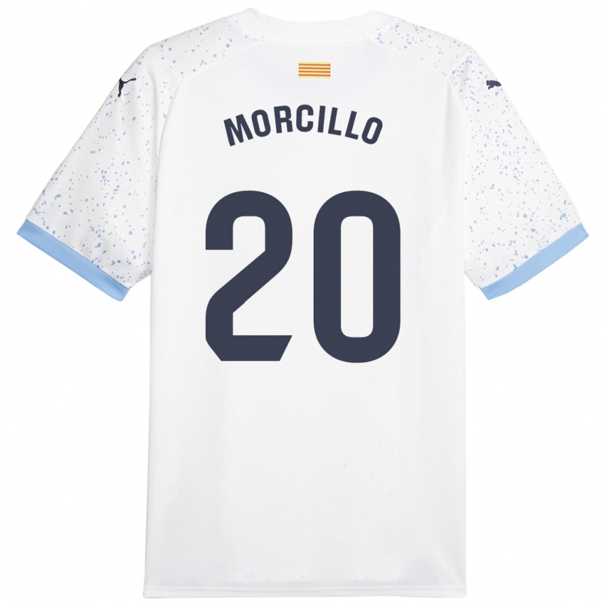 Men Football Luis Morcillo #20 White Away Jersey 2023/24 T-Shirt