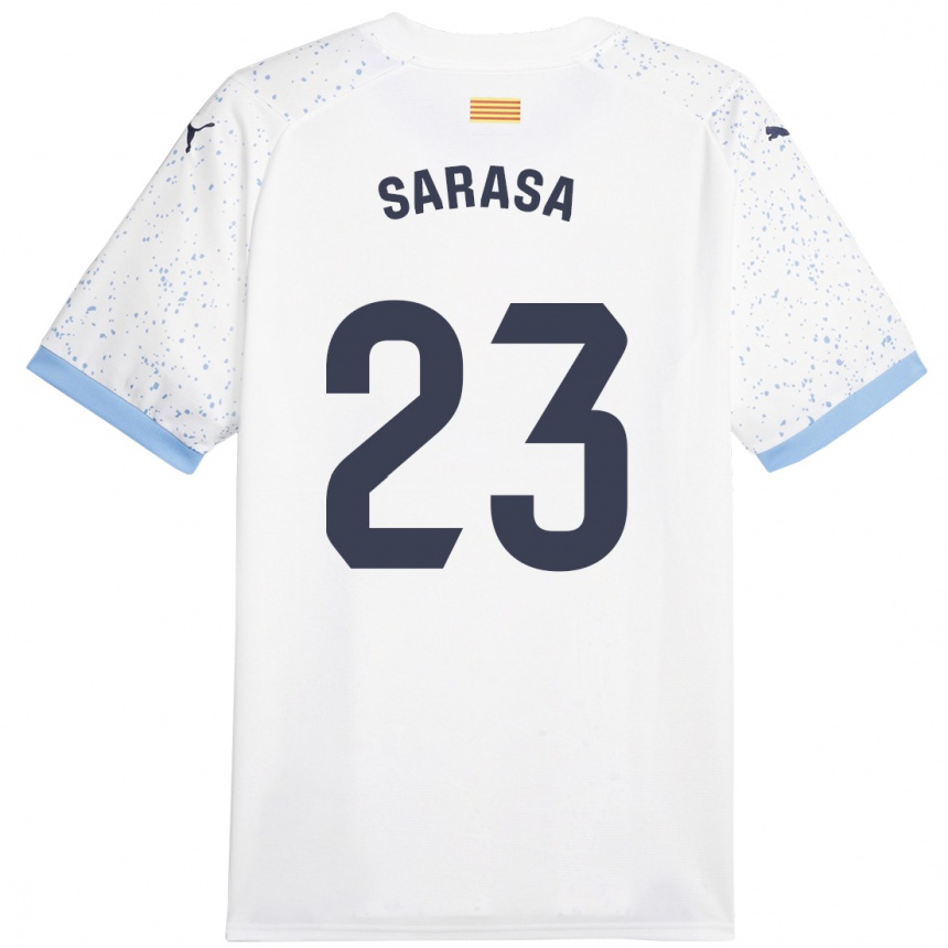 Men Football Javier Sarasa #23 White Away Jersey 2023/24 T-Shirt