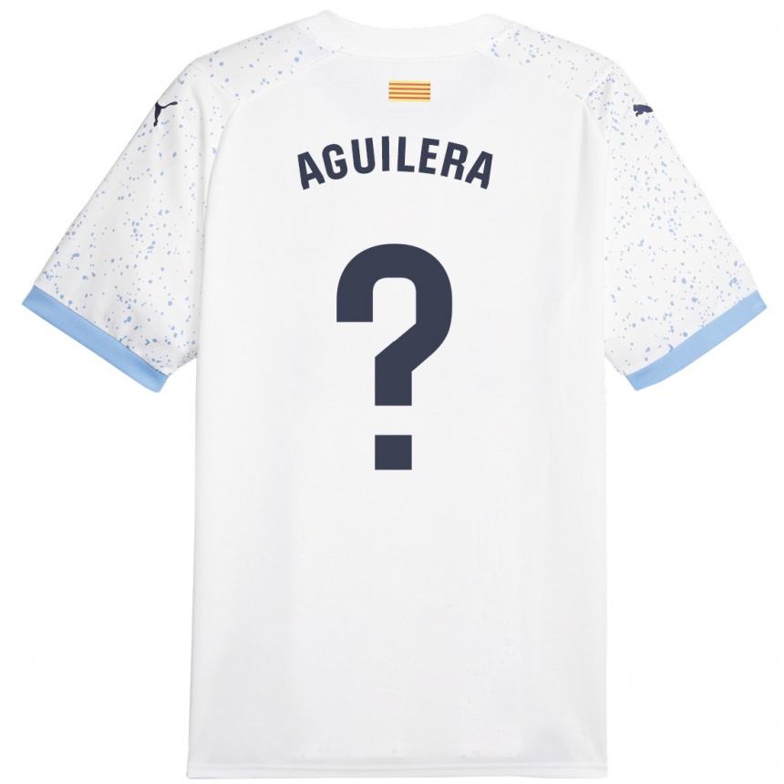 Men Football Oriol Aguilera #0 White Away Jersey 2023/24 T-Shirt