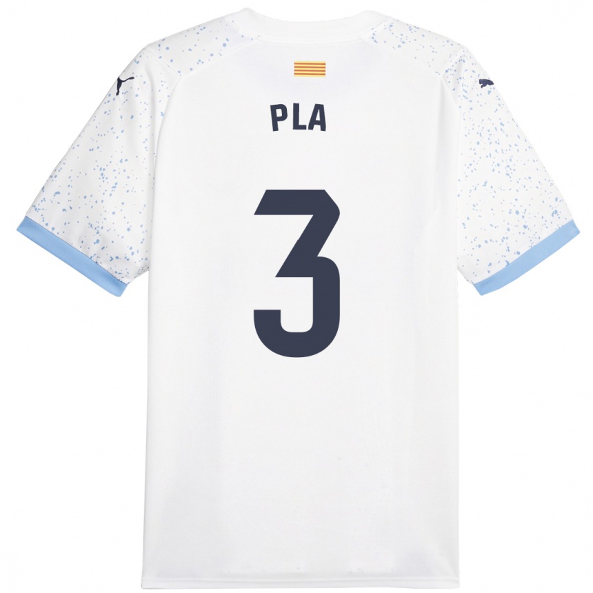 Men Football Marta Pla #3 White Away Jersey 2023/24 T-Shirt