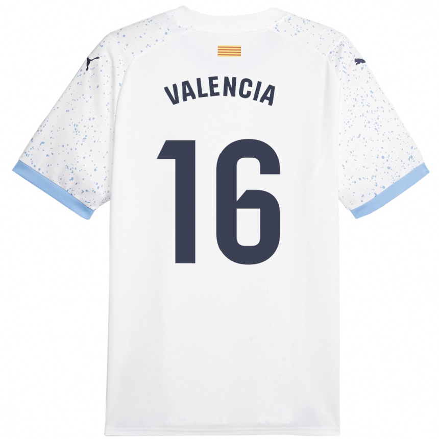 Men Football Carla Valencia #16 White Away Jersey 2023/24 T-Shirt