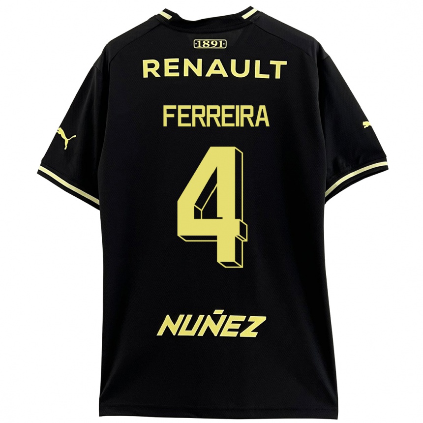 Men Football Joaquín Ferreira #4 Black Away Jersey 2023/24 T-Shirt