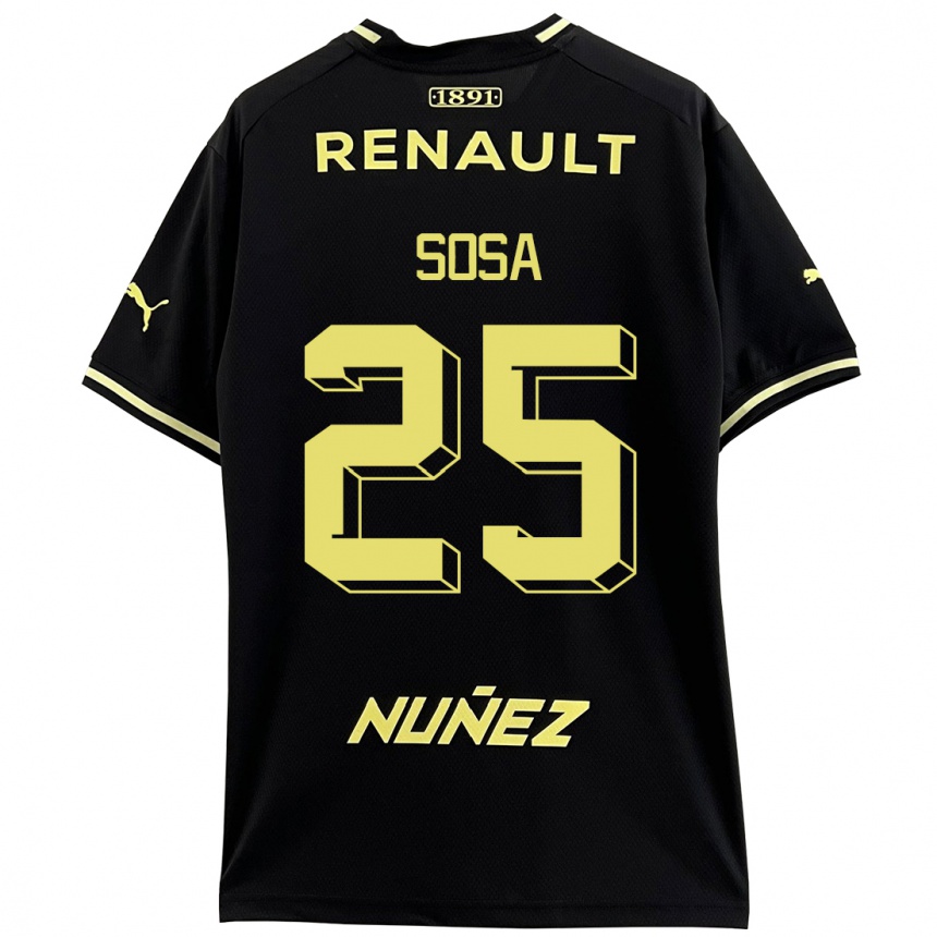 Men Football Ignacio Sosa #25 Black Away Jersey 2023/24 T-Shirt